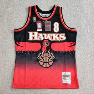 Mitchell & Ness Black and Red Hawks Jersey